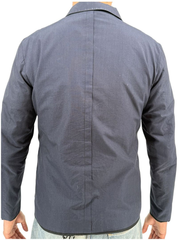 Jil Sander Men's Reversible Techno Cotton Taffeta Blazer Jacket Navy Black 50