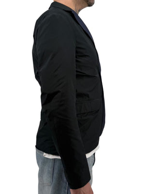 Jil Sander Men's Reversible Techno Cotton Taffeta Blazer Jacket Navy Black 50