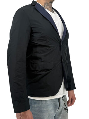 Jil Sander Men's Reversible Techno Cotton Taffeta Blazer Jacket Navy Black 50