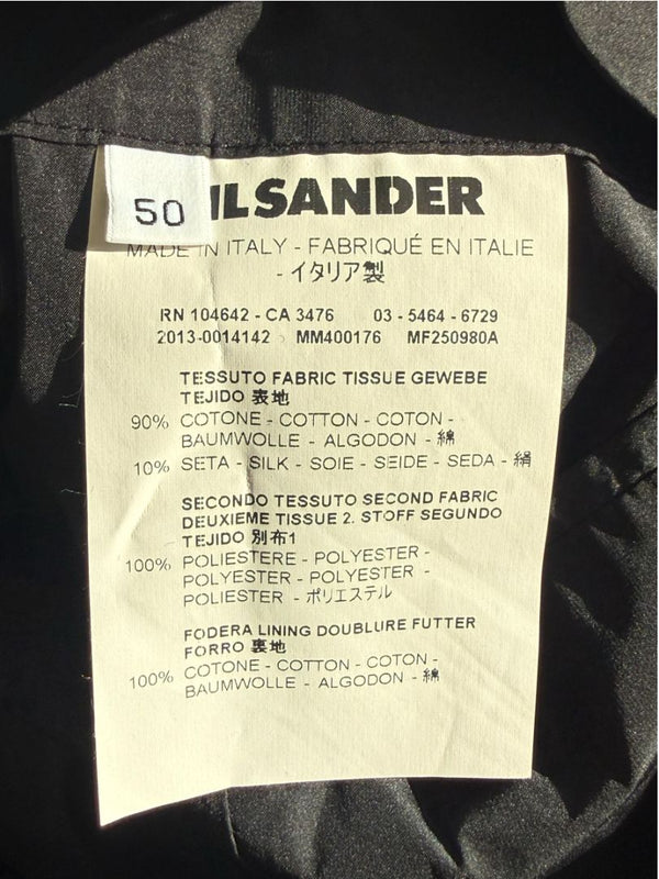 Jil Sander Men's Reversible Techno Cotton Taffeta Blazer Jacket Navy Black 50