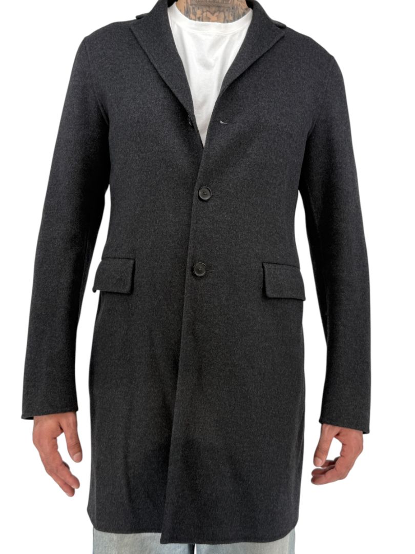 Jil Sander Mens Wool Cashmere Overcoat Charcoal Gray Made Italy Size 50