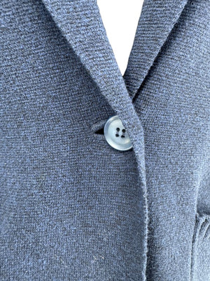 Kinross Navy Cotton Knit Blazer Cardigan – Size M