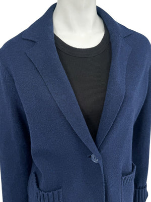 Kinross Navy Cotton Knit Blazer Cardigan – Size M