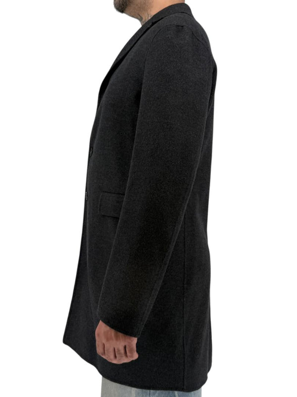 Jil Sander Mens Wool Cashmere Overcoat Charcoal Gray Made Italy Size 50