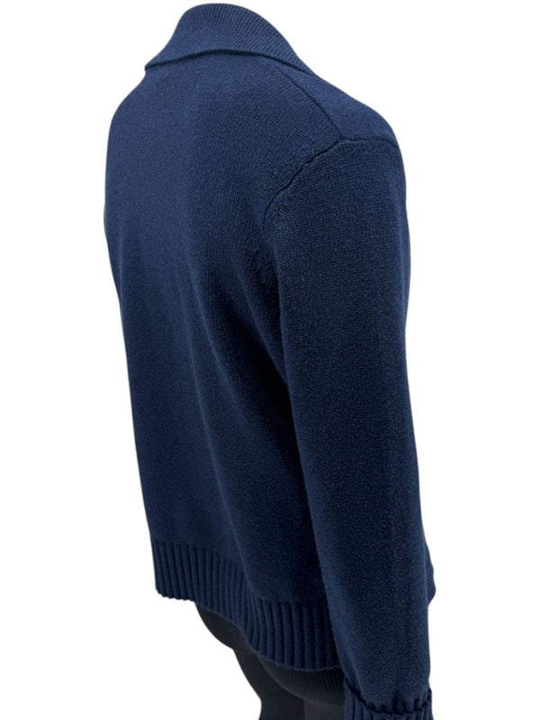 Kinross Navy Cotton Knit Blazer Cardigan – Size M