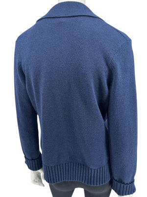 Kinross Navy Cotton Knit Blazer Cardigan – Size M
