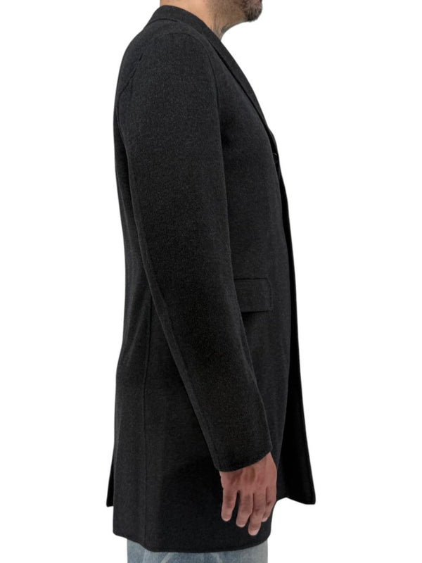 Jil Sander Mens Wool Cashmere Overcoat Charcoal Gray Made Italy Size 50