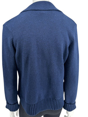 Kinross Navy Cotton Knit Blazer Cardigan – Size M