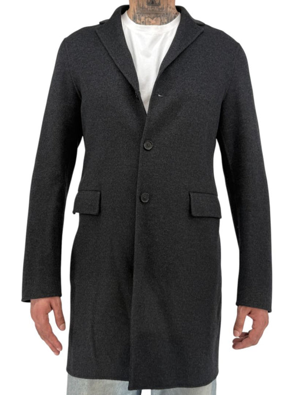 Jil Sander Mens Wool Cashmere Overcoat Charcoal Gray Made Italy Size 50