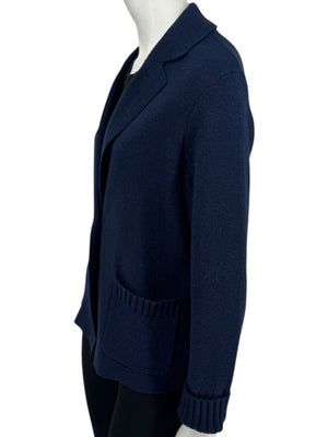 Kinross Navy Cotton Knit Blazer Cardigan – Size M