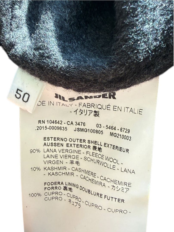 Jil Sander Mens Wool Cashmere Overcoat Charcoal Gray Made Italy Size 50