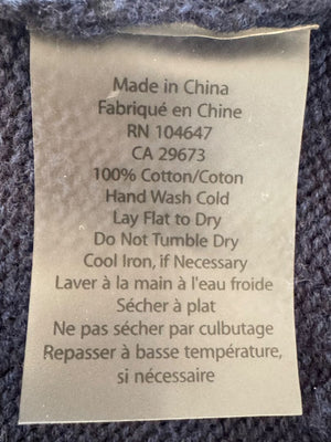 Kinross Navy Cotton Knit Blazer Cardigan – Size M