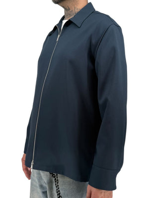 Jil Sander Men's Navy Blue Zip Front Shirt Jacket Blouson Made Italy Size 41