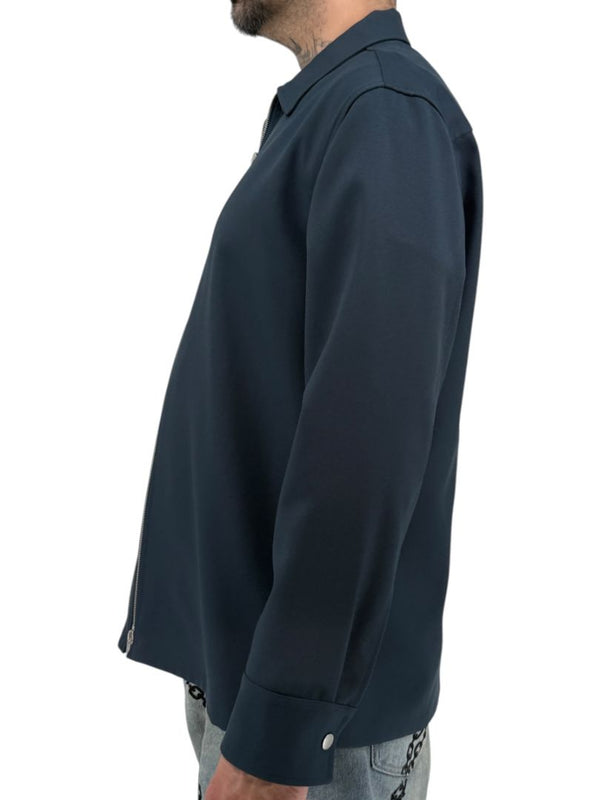 Jil Sander Men's Navy Blue Zip Front Shirt Jacket Blouson Made Italy Size 41