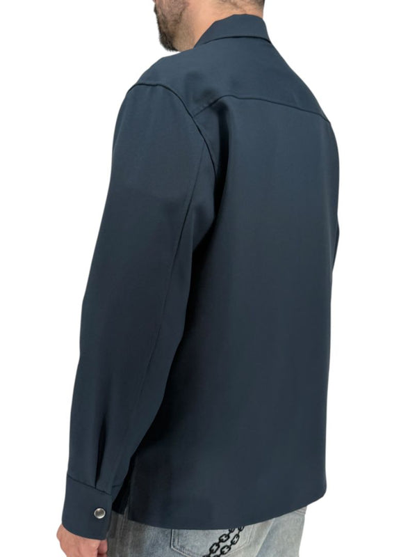 Jil Sander Men's Navy Blue Zip Front Shirt Jacket Blouson Made Italy Size 41