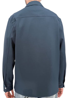 Jil Sander Men's Navy Blue Zip Front Shirt Jacket Blouson Made Italy Size 41