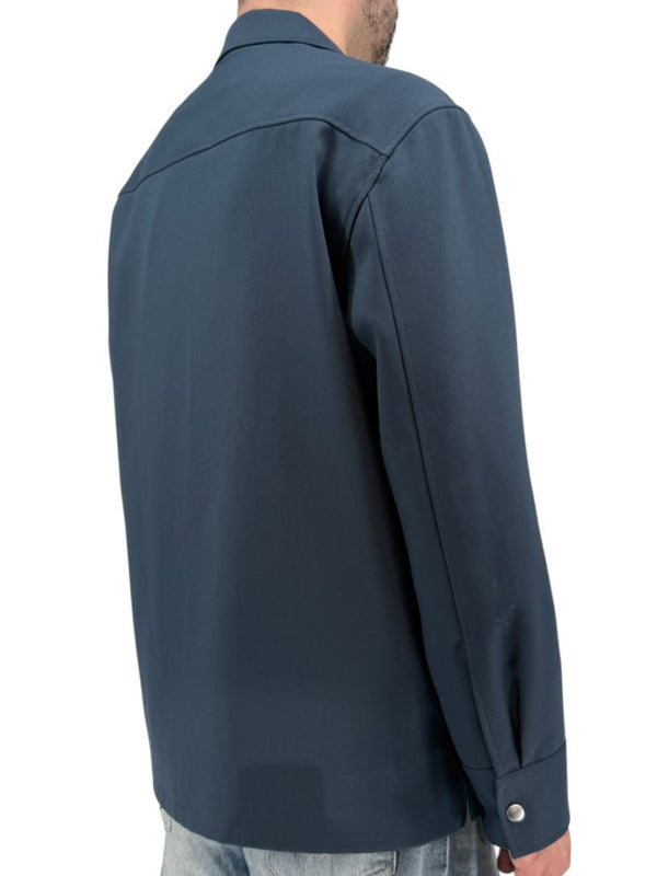Jil Sander Men's Navy Blue Zip Front Shirt Jacket Blouson Made Italy Size 41
