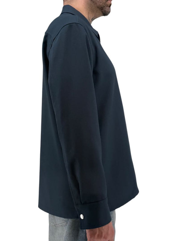 Jil Sander Men's Navy Blue Zip Front Shirt Jacket Blouson Made Italy Size 41
