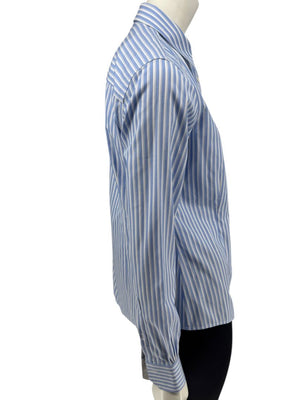 Brooks Brothers Blue & White Striped Tailored Fit Button-Down Shirt – Size 6
