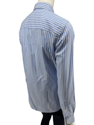 Brooks Brothers Blue & White Striped Tailored Fit Button-Down Shirt – Size 6