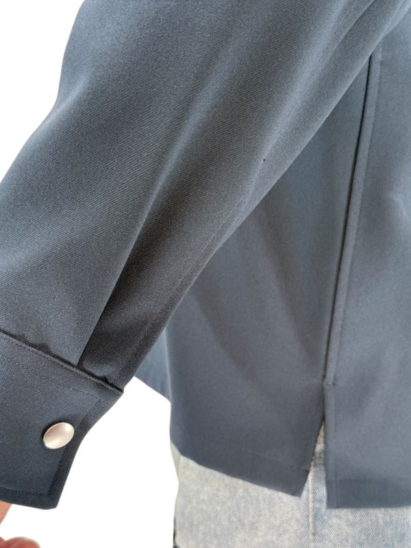 Jil Sander Men's Navy Blue Zip Front Shirt Jacket Blouson Made Italy Size 41