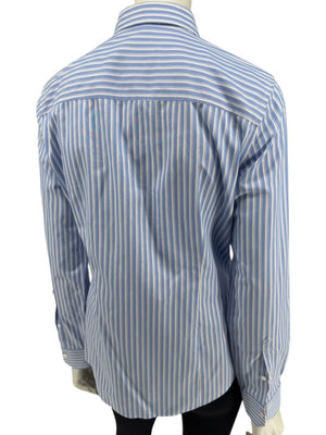 Brooks Brothers Blue & White Striped Tailored Fit Button-Down Shirt – Size 6
