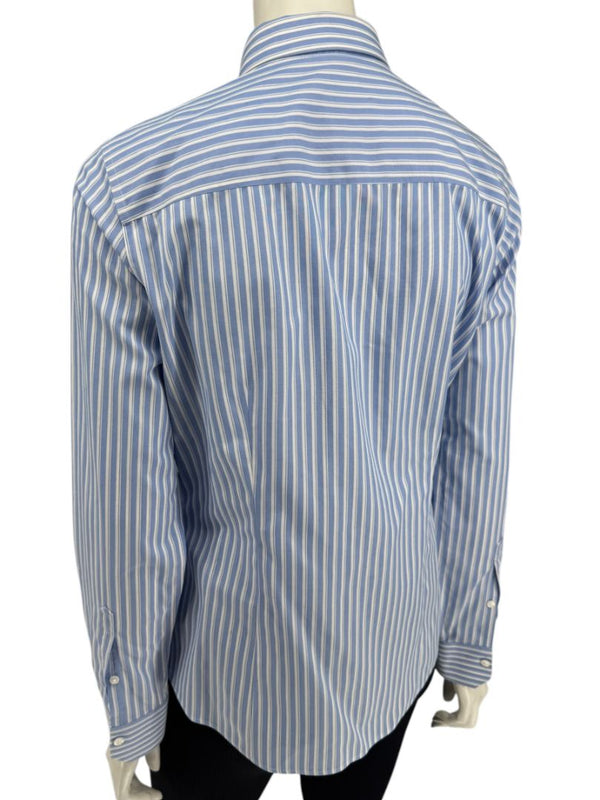 Brooks Brothers Blue & White Striped Tailored Fit Button-Down Shirt – Size 6