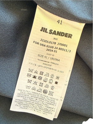 Jil Sander Men's Navy Blue Zip Front Shirt Jacket Blouson Made Italy Size 41