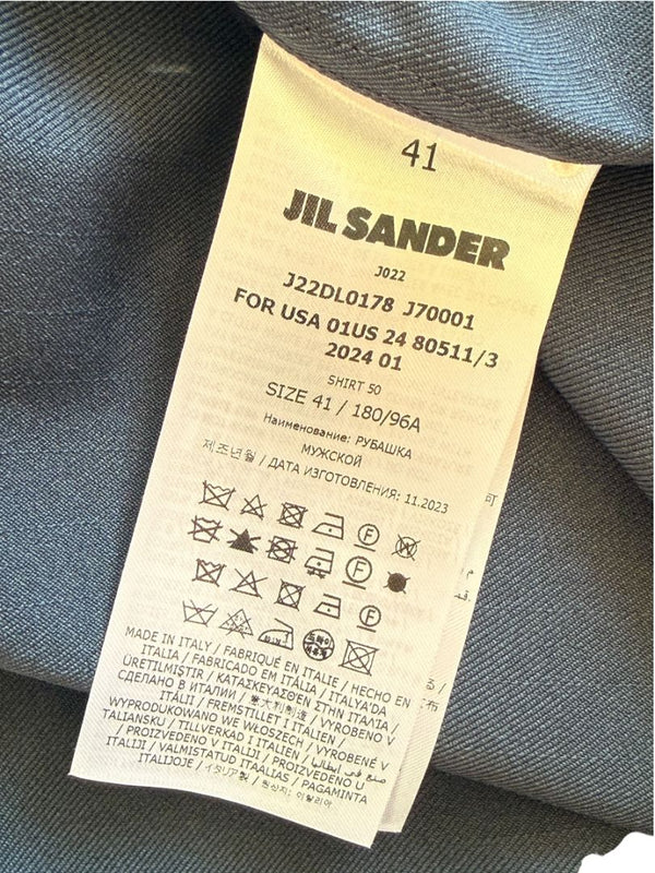 Jil Sander Men's Navy Blue Zip Front Shirt Jacket Blouson Made Italy Size 41