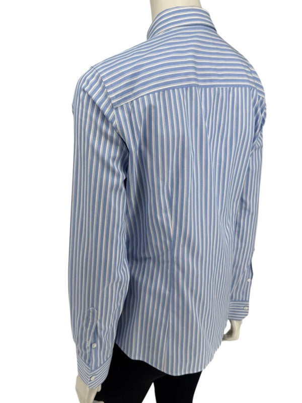 Brooks Brothers Blue & White Striped Tailored Fit Button-Down Shirt – Size 6
