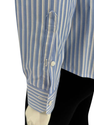 Brooks Brothers Blue & White Striped Tailored Fit Button-Down Shirt – Size 6
