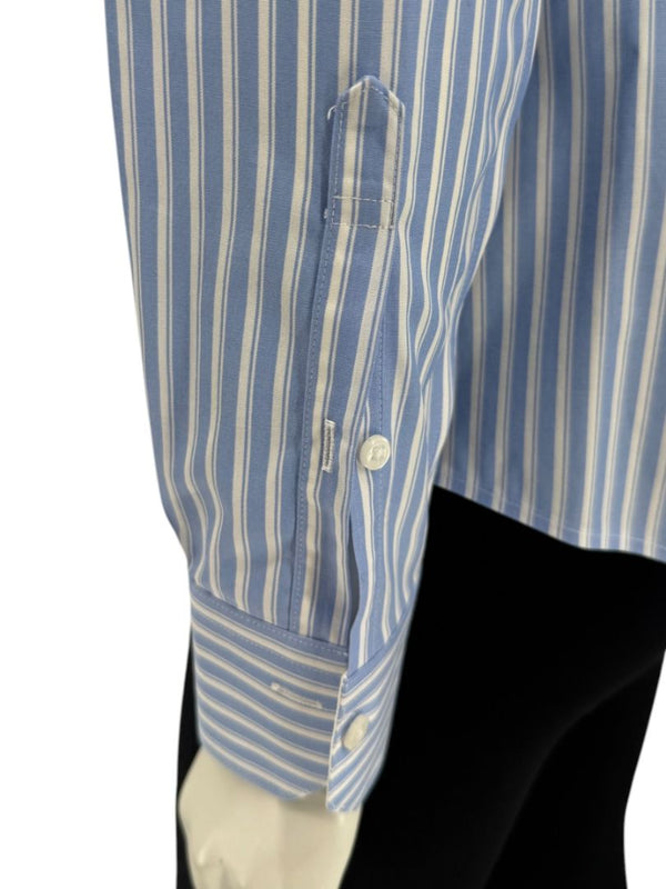 Brooks Brothers Blue & White Striped Tailored Fit Button-Down Shirt – Size 6