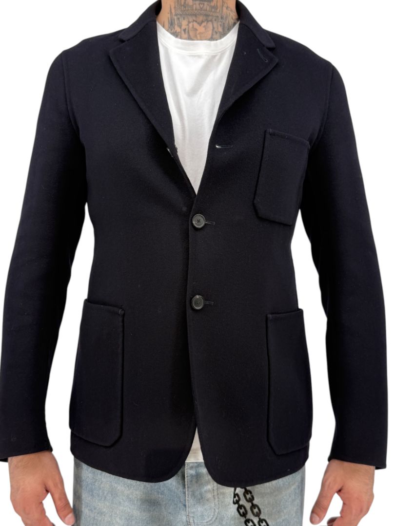 Jil Sander Mens Double Face Cashmere Blazer Jacket Black 3 Button Italy Size 50
