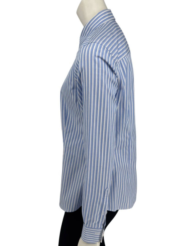 Brooks Brothers Blue & White Striped Tailored Fit Button-Down Shirt – Size 6