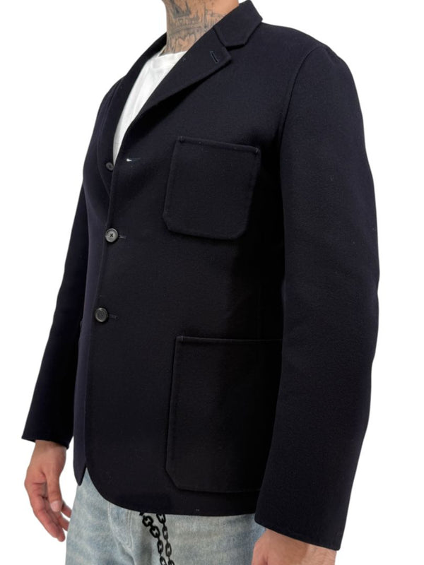 Jil Sander Mens Double Face Cashmere Blazer Jacket Black 3 Button Italy Size 50