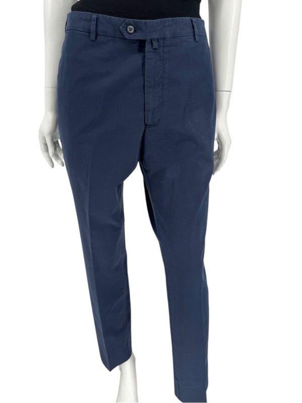 Loro Piana Men's Navy Cotton Stretch Tailored Pants – Size 56IT/US 40