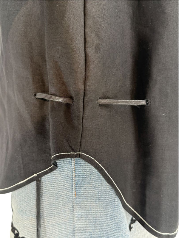 Jil Sander Men's Black Cotton Linen Oversized Shirt Jacket Contrast Stitch Size 52