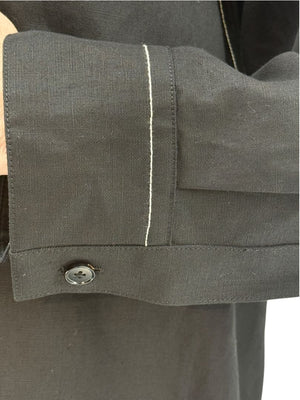 Jil Sander Men's Black Cotton Linen Oversized Shirt Jacket Contrast Stitch Size 52
