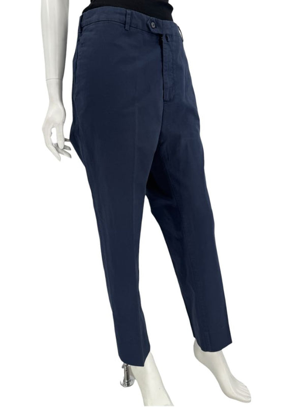 Loro Piana Men's Navy Cotton Stretch Tailored Pants – Size 56IT/US 40