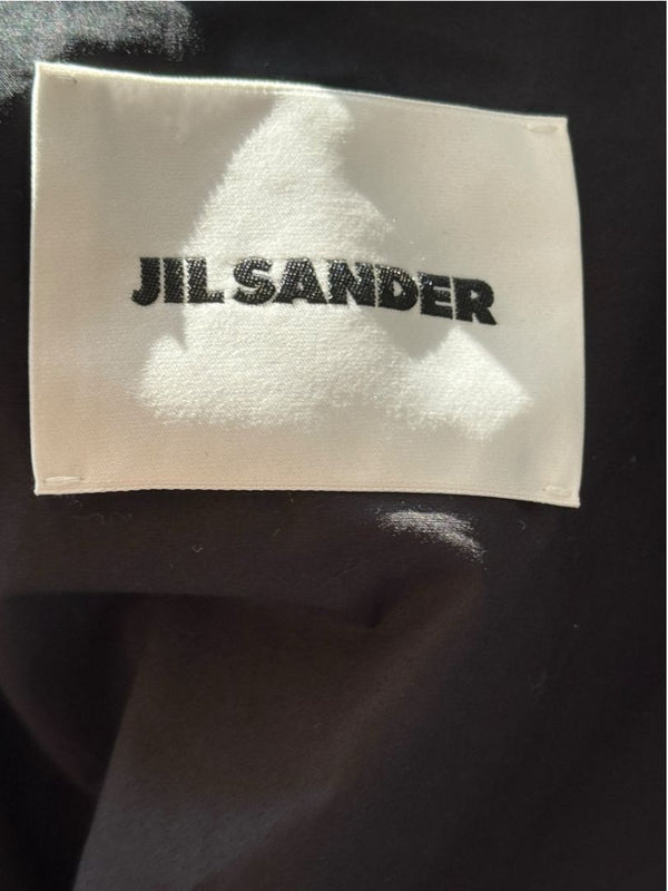 Jil Sander Men's Black Cotton Linen Oversized Shirt Jacket Contrast Stitch Size 52