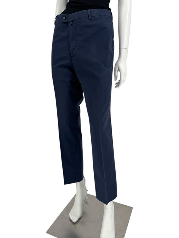 Loro Piana Men's Navy Cotton Stretch Tailored Pants – Size 56IT/US 40