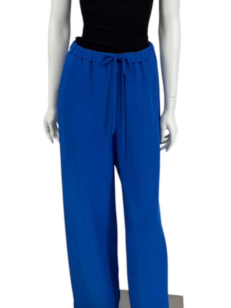 Valentino Blue Silk Drawstring Waist Pants – Size IT 40