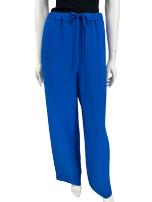 Valentino Blue Silk Drawstring Waist Pants – Size IT 40