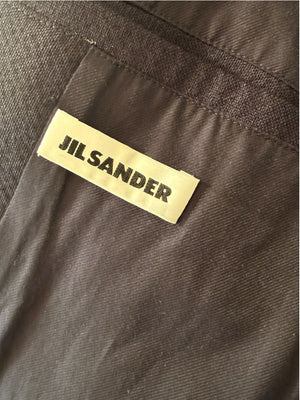 Jil Sander Men's 52 Navy Blue 100% Wool Bomber Jacket Double Zip Made Italy
