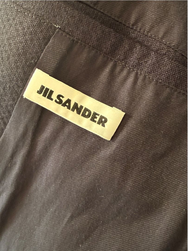 Jil Sander Men's 52 Navy Blue 100% Wool Bomber Jacket Double Zip Made Italy