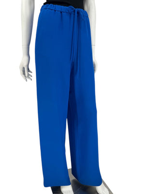Valentino Blue Silk Drawstring Waist Pants – Size IT 40