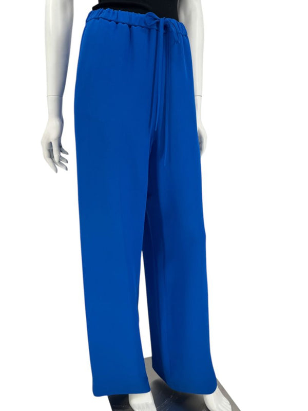 Valentino Blue Silk Drawstring Waist Pants – Size IT 40
