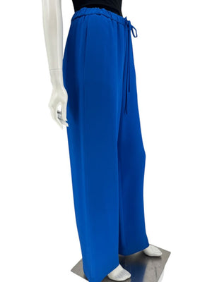 Valentino Blue Silk Drawstring Waist Pants – Size IT 40