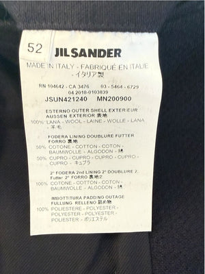 Jil Sander Men's 52 Navy Blue 100% Wool Bomber Jacket Double Zip Made Italy