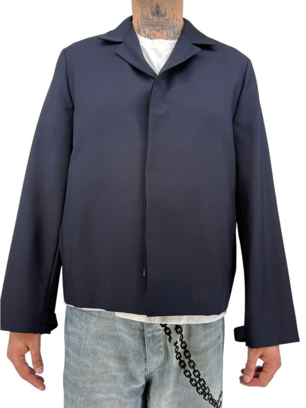 Jil Sander Men's 50 Navy Wool Mohair 4 Button Hidden Closure Sport Jacket Italy